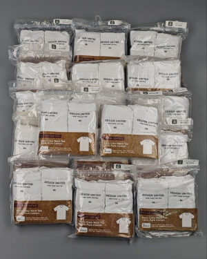 Футболка белая муж Корея 085 - Сток оптом